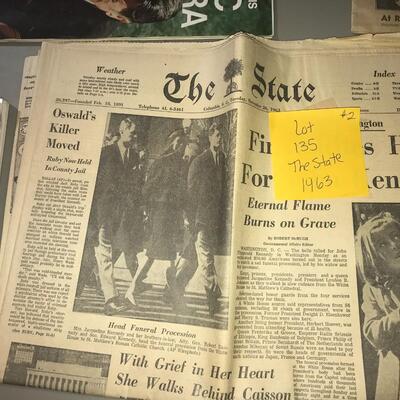 The State Newspaper Articles on Kennedy's Death and Funeral 1963  (Lot 135)