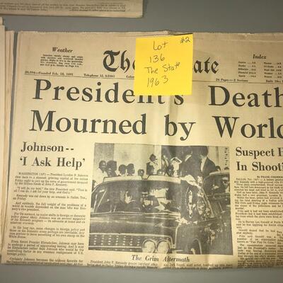 The State Newspaper President's Death Mourned by World 1963  (Lot 136)