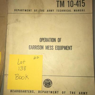 Department of the Army Technical Manual TM 10-415 Operation of Garrison Mess Equipment January 1964 (Lot 138)
