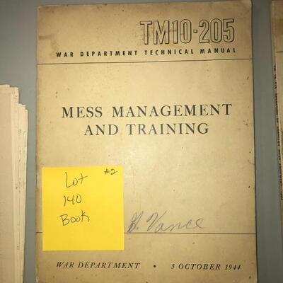 War Department Technical Manual Mess Management and Training TM 10-205 October 1944 (Lot 140)