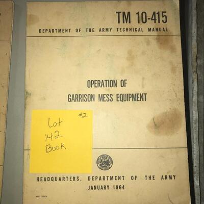 Department of the Army Technical Manual Operation of Garrison Mess Equiment January 1964 TM 10-415  (Lot 142)