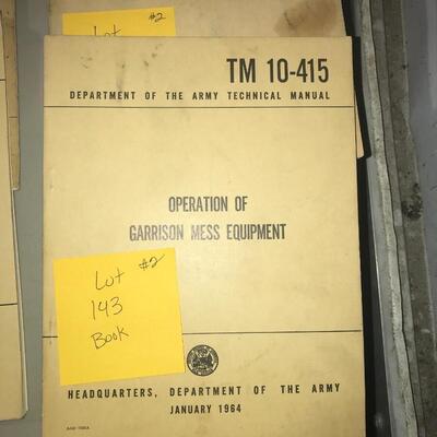 Department of the Army Technical Manual Operation of Garrison Mess Equiment January 1964 TM 10-415 (Lot 143)