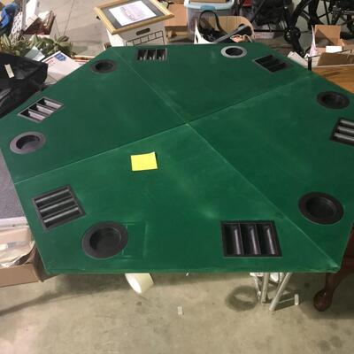 Foldable Card Table Top with Green Felt and Zipper Carrying Case (Lot 146