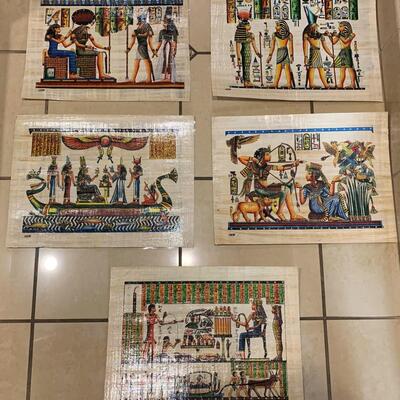 Five Egyptian Papyrus Art