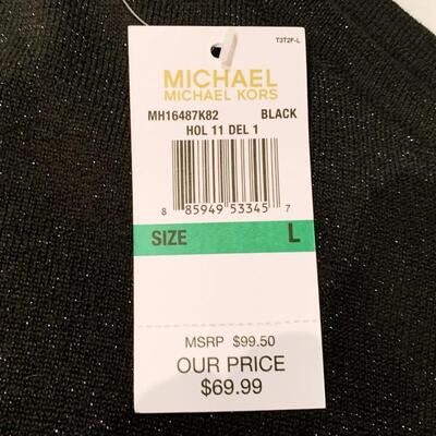 Women's Michael Kors One Sleeve Sparkle Sweater Size Large