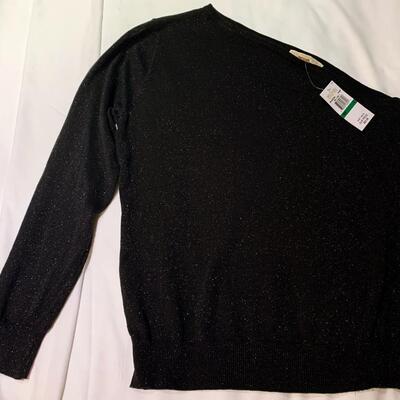 Women's Michael Kors One Sleeve Sparkle Sweater Size Large