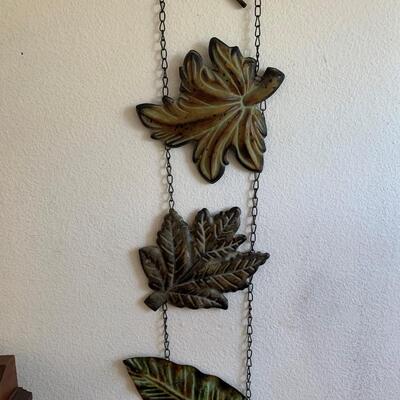Three Metal Leaf Wall Hanging Decorations