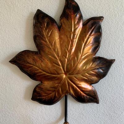 Three Metal Leaf Wall Hanging Decorations