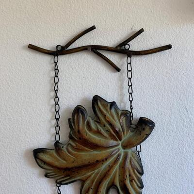 Three Metal Leaf Wall Hanging Decorations