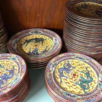 LOT 114 - Horchow Dish Set - Very Large Collection - Dragons
