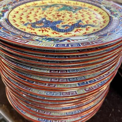LOT 114 - Horchow Dish Set - Very Large Collection - Dragons