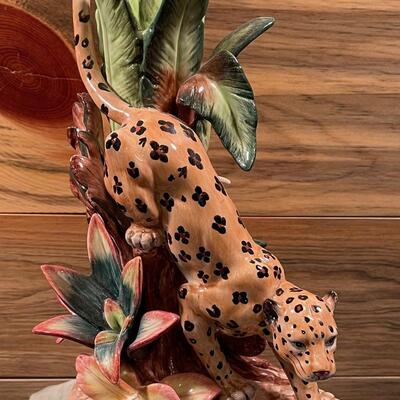 #31 Fitz & Floyd, Leopard Majolica Candle Holder