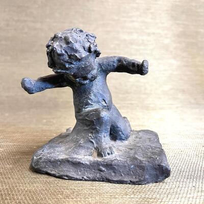 LOT 118 - Vintage Boy Bronze Sculpture 