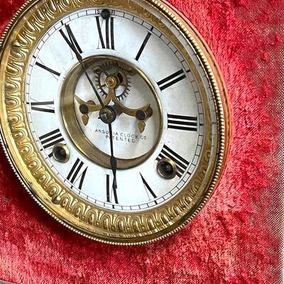 LOT 125 - Antique Ansonia Clock Co Velvet Florentine #3 Clock