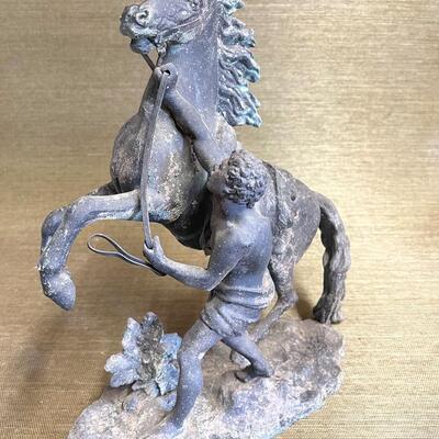 LOT 126 Antique Metal Figurine Horse / Man (1 of 2)