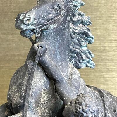 LOT 126 Antique Metal Figurine Horse / Man (1 of 2)