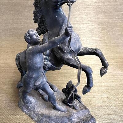 LOT 127 Antique Metal Figurine Horse / Man (2 of 2)