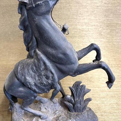 LOT 128 Antique Plaster Figurine Horse / Man