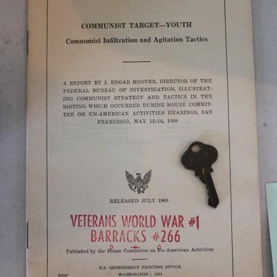 Lot 7 Veterans Publication & U.S.N. Key