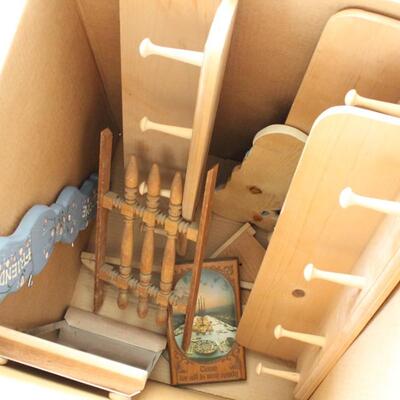 Lot 37 Box of Wood Shelfs & Other Wood Items