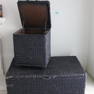 Lot 41 XL Black Storage Ottoman & Clothing Hamper 