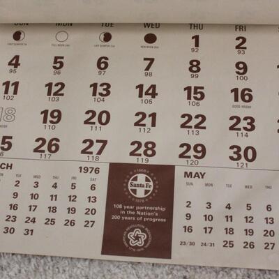 Lot 57 Santa Fe 1975-76 Wall Calendars
