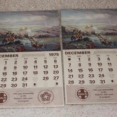 Lot 57 Santa Fe 1975-76 Wall Calendars