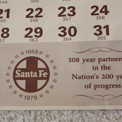 Lot 57 Santa Fe 1975-76 Wall Calendars