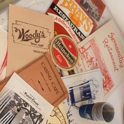 Lot 68 Collectible Vintage Menus & Flatware from Restaurants