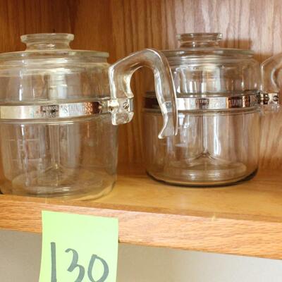 Lot 130 Vintage Pyrex Tea/Coffee Pots