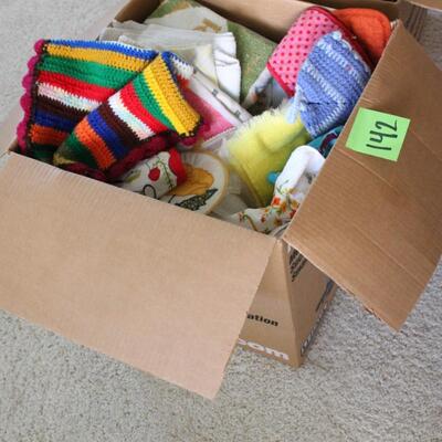 Lot 142 Box of Linens, Clothing and More