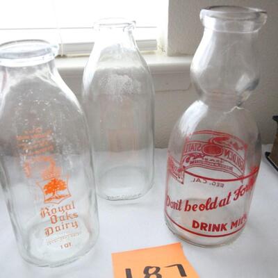 Lot 187 Vintage Milk Bottles