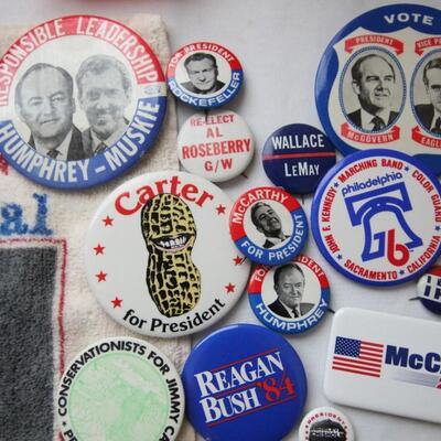 Lot 188 HUGE Political Button/Pin Collection