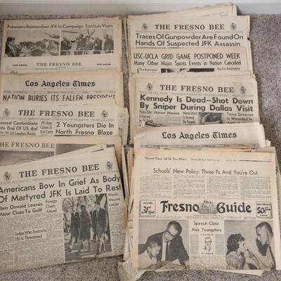 Lot 192 1963 FRESNO Bee Newspapers from JFK Assassination & More