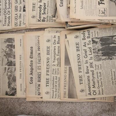 Lot 192 1963 FRESNO Bee Newspapers from JFK Assassination & More