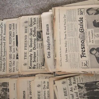 Lot 192 1963 FRESNO Bee Newspapers from JFK Assassination & More