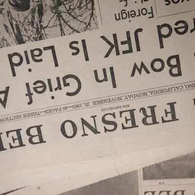 Lot 192 1963 FRESNO Bee Newspapers from JFK Assassination & More