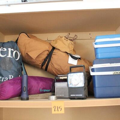 Lot 215 Camping - Sleeping Bag, Tent, Air mattress, Radio & More