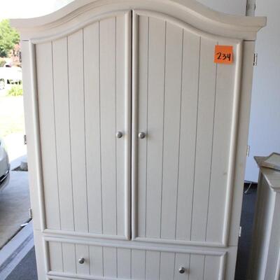 Lot 234 White TV Armoire  45x70x21