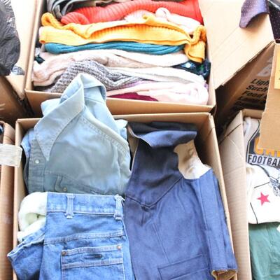 Lot 243 Four Boxes of Men's Clothing - Vintage Graphic Tees
