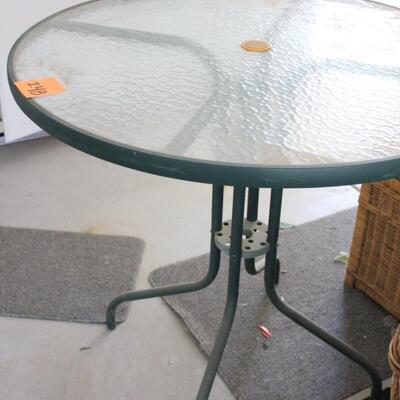 Lot 248 Green Outdoor Glass Table Bar Height 