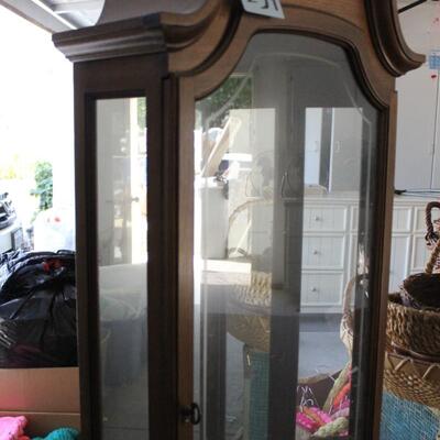Lot 254 Glass Lighted Display Cabinet - No Shelves - 69x11.5x23.5
