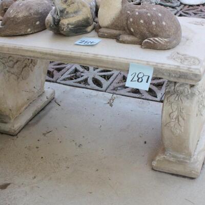 Lot 287 Floral Cement Bench