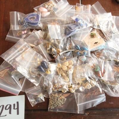 Lot 294 Bagged Earrings & Other Jewelry