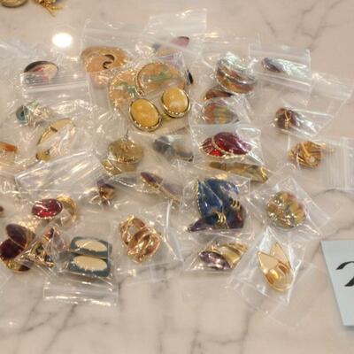 Lot 310 Enamel Coating Vintage Costume Earrings Jewelry