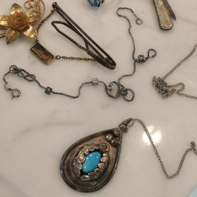 Lot 315 Misc. Unmarked Silver Jewelry & More