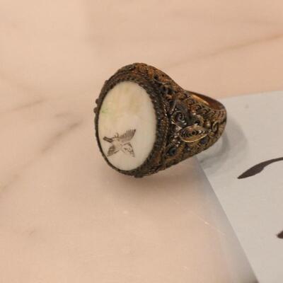 Lot 316 Sterling Silver Filigree Vintage Ring 5.5-6