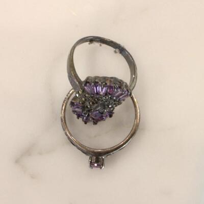 Lot 318 Purple Sterling Silver Jewelry 