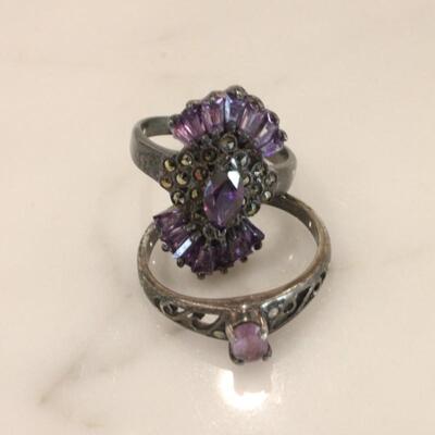 Lot 318 Purple Sterling Silver Jewelry 