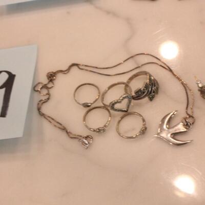 Lot 319 Sterling Silver Jewelry 